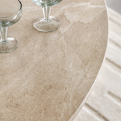 Gallery Direct Pedra Round Dining Table in Travertine