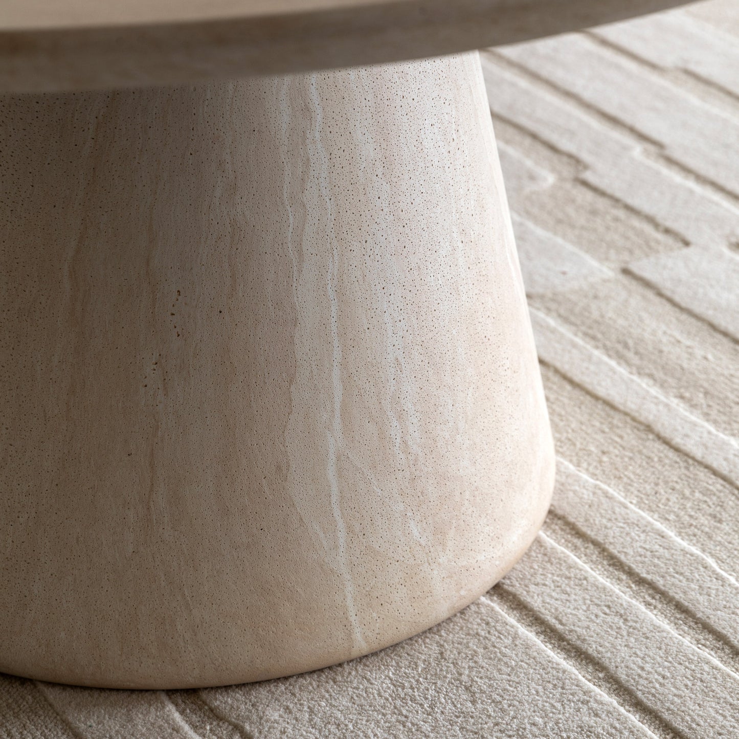 Gallery Direct Pedra Round Dining Table in Travertine