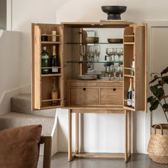 Gallery Direct Craft Cocktail Cabinet in Natural