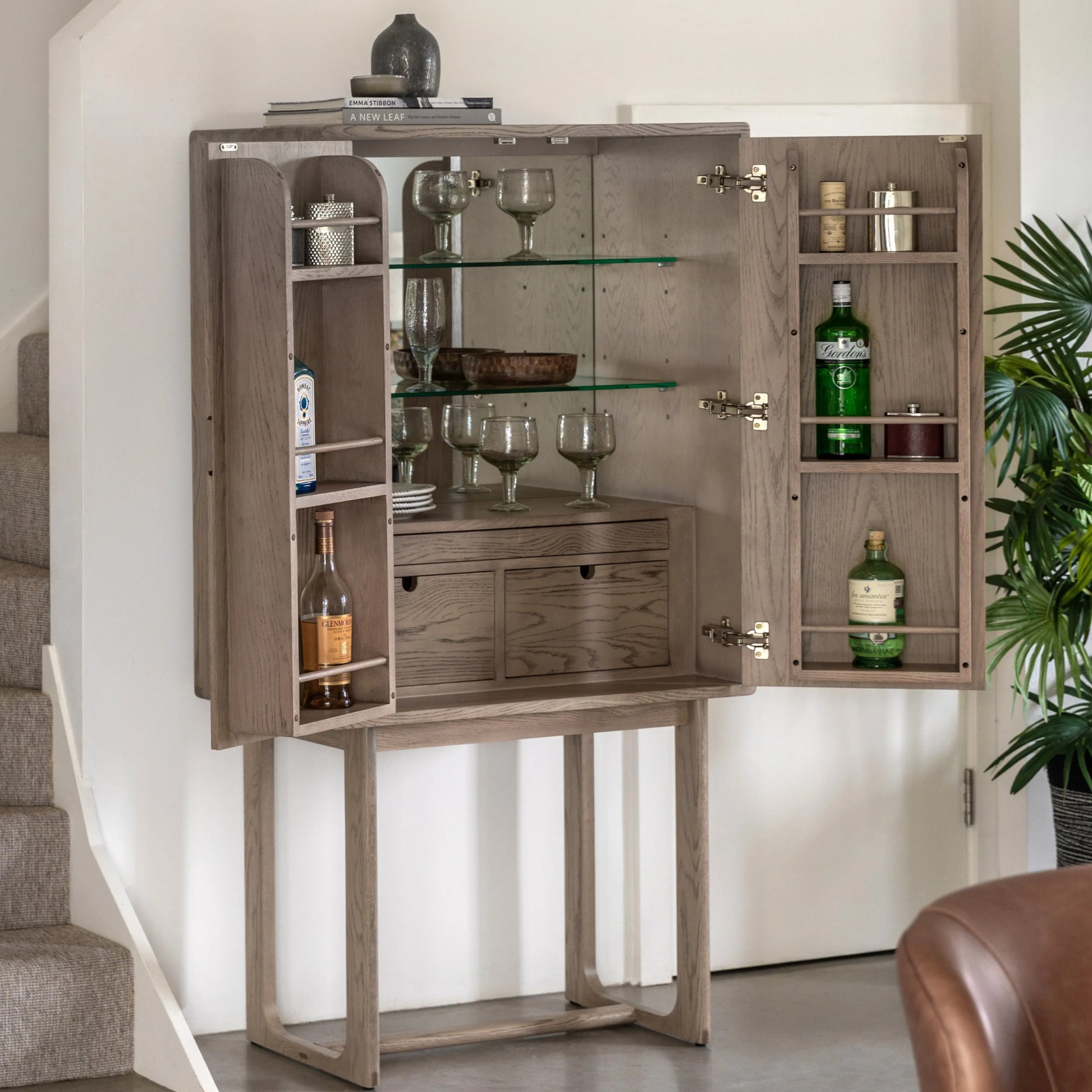 Gallery Direct Craft Cocktail Cabinet Smoked