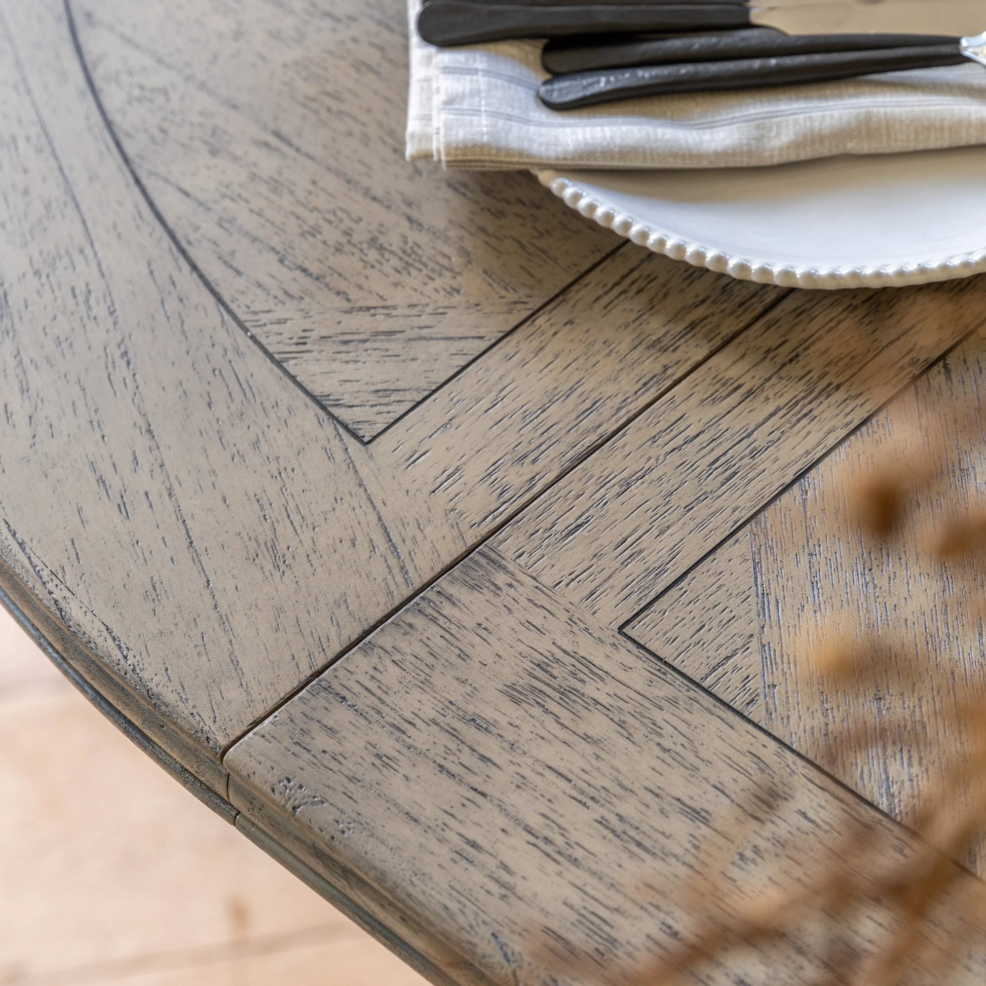 Gallery Direct Mustique Round Extending Dining Table