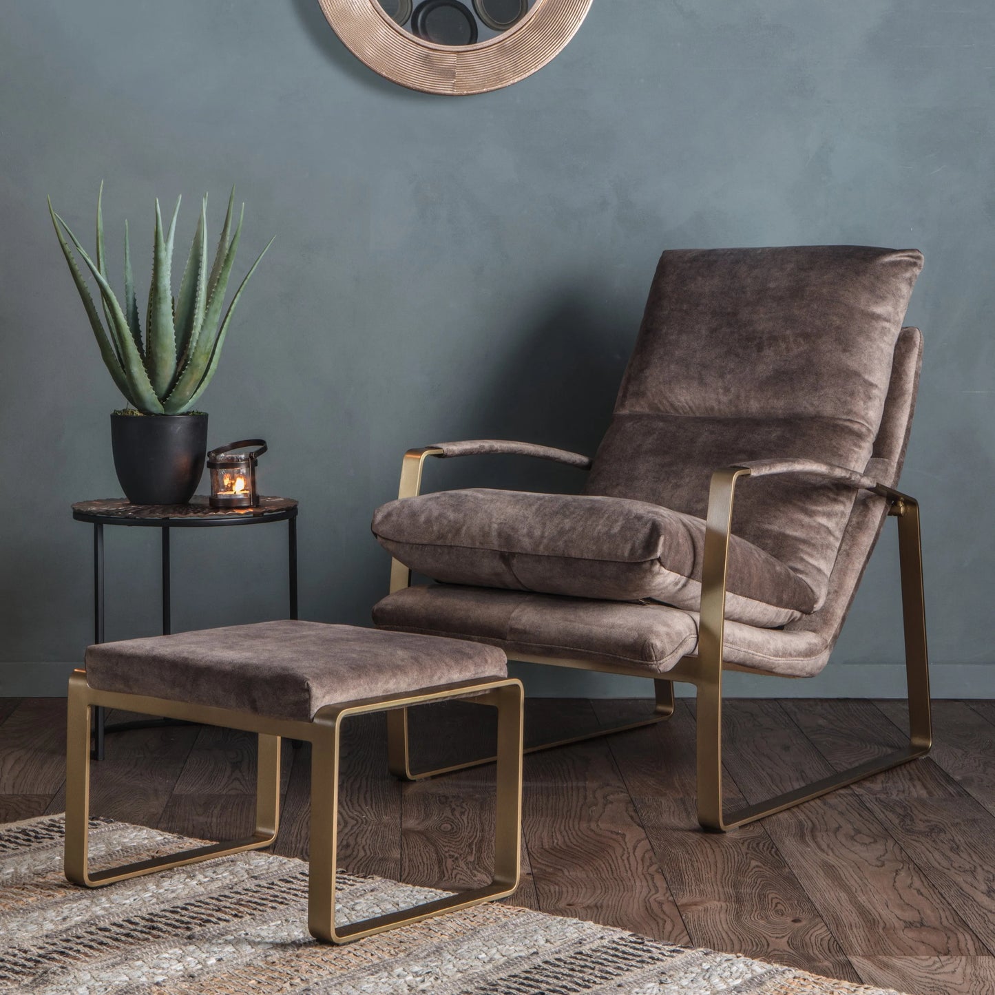 Gallery Direct Fabien Footstool in Mineral
