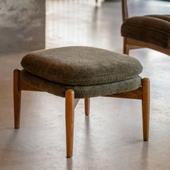 Gallery Direct Datsun Footstool in Green Boucle