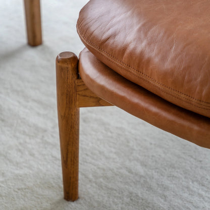Gallery Direct Datsun Footstool in Vintage Brown Leather