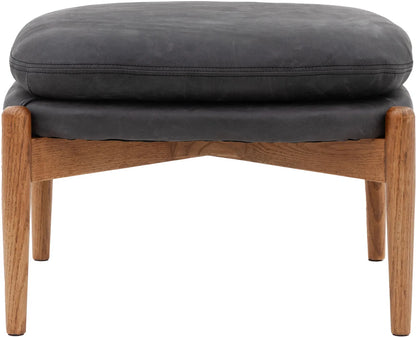 Gallery Direct Datsun Footstool in Antique Ebony Leather