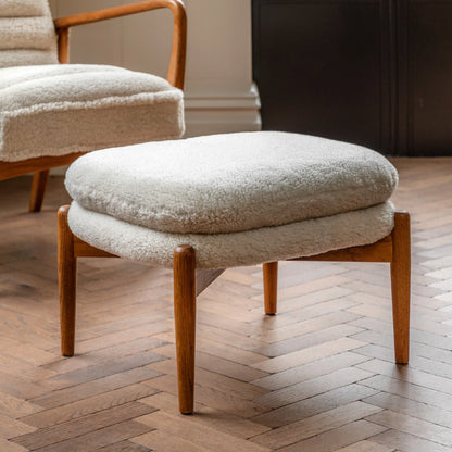 Gallery Direct Datsun Footstool in Cream Sheepskin