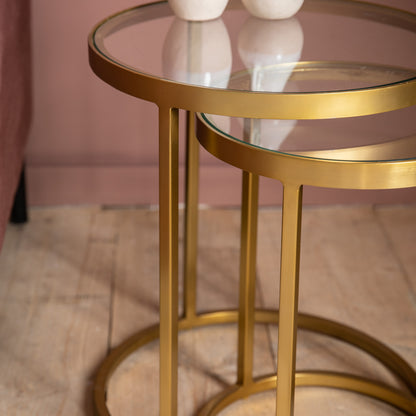 Gallery Direct Rowe Nest of Tables in Gold
