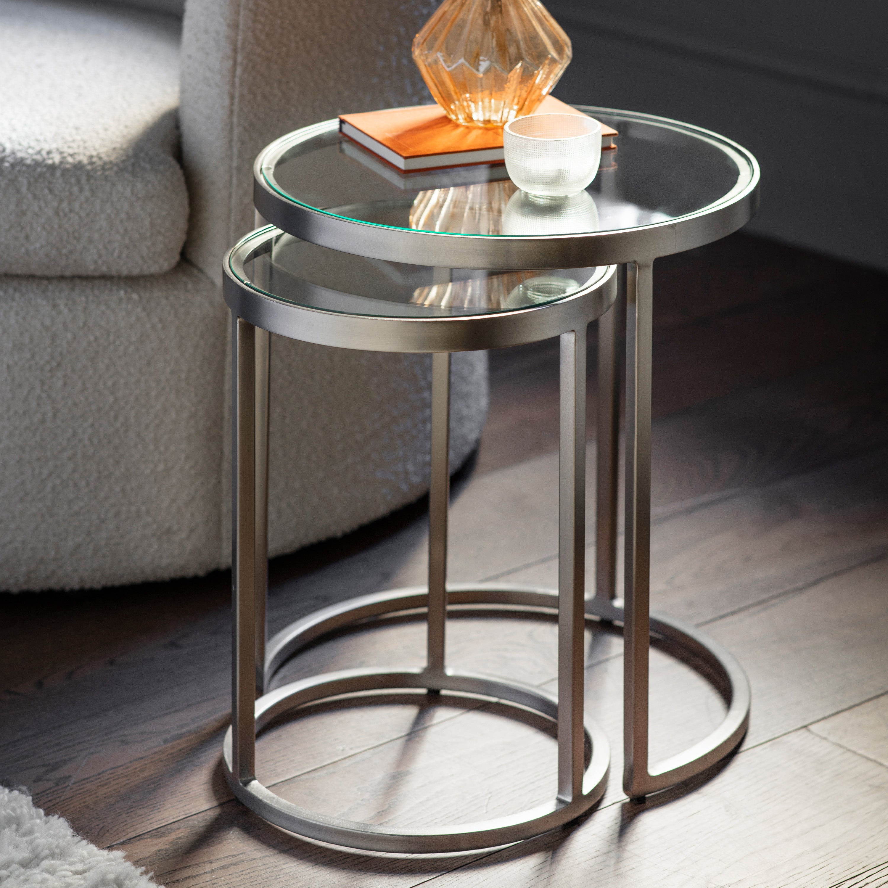 Gallery Direct Rowe Nest of Tables in Silver