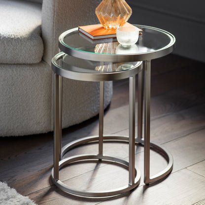 Gallery Direct Rowe Nest of Tables in Silver