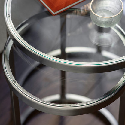 Gallery Direct Rowe Nest of Tables in Silver