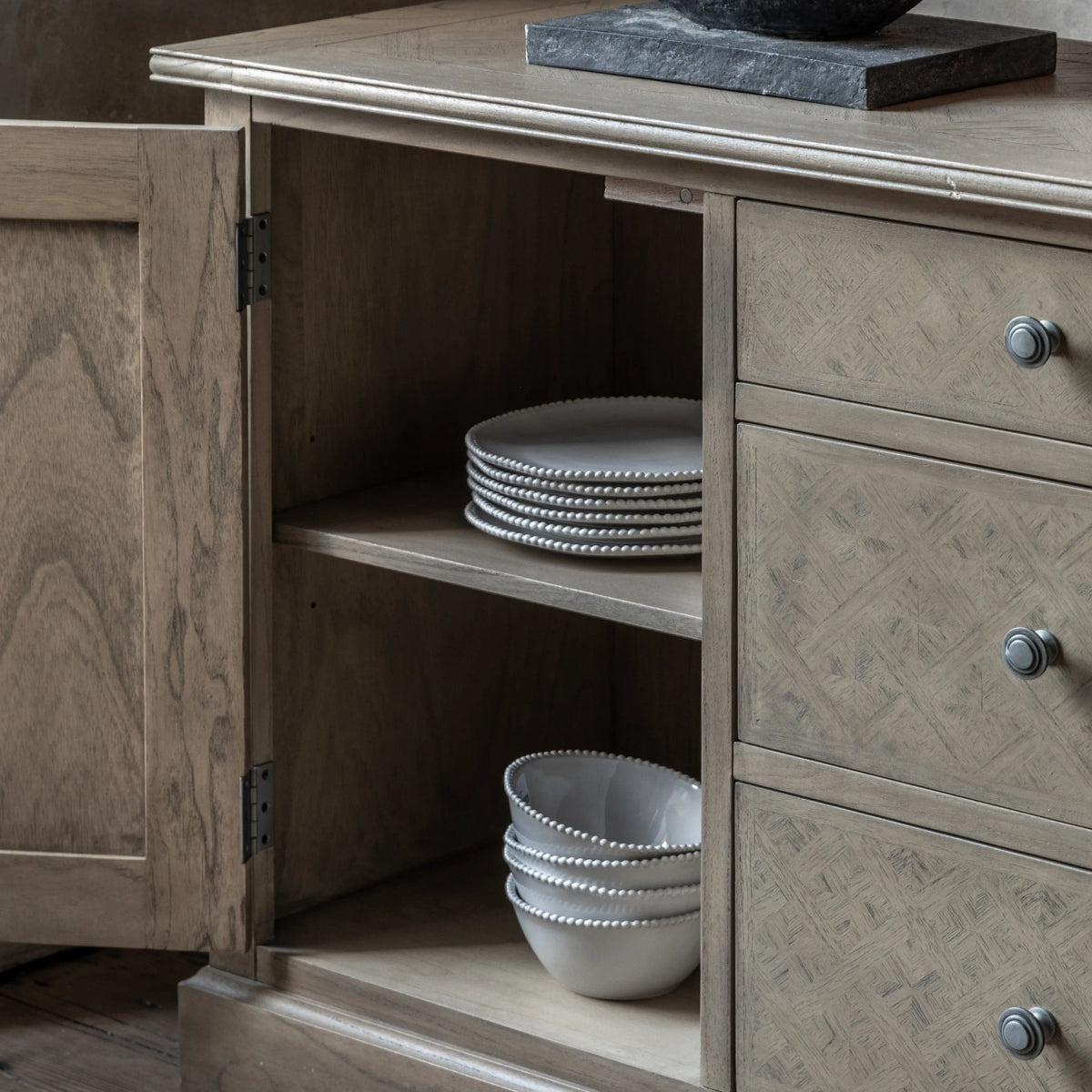 Shackletobs Rye Gallery Direct Rustique 2 Door 3 Drawer Sideboard | Shackletons