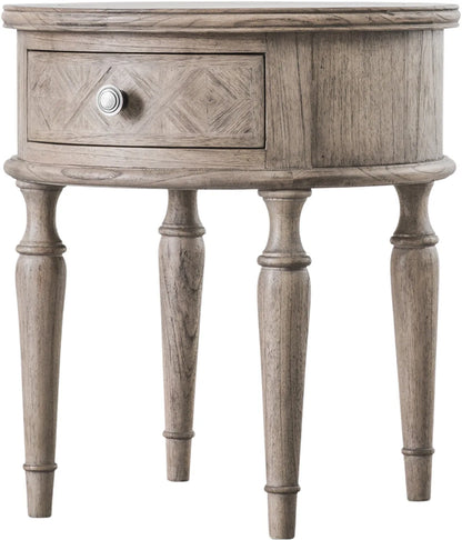 Gallery Direct Mustique 1 Drawer Round Side Table