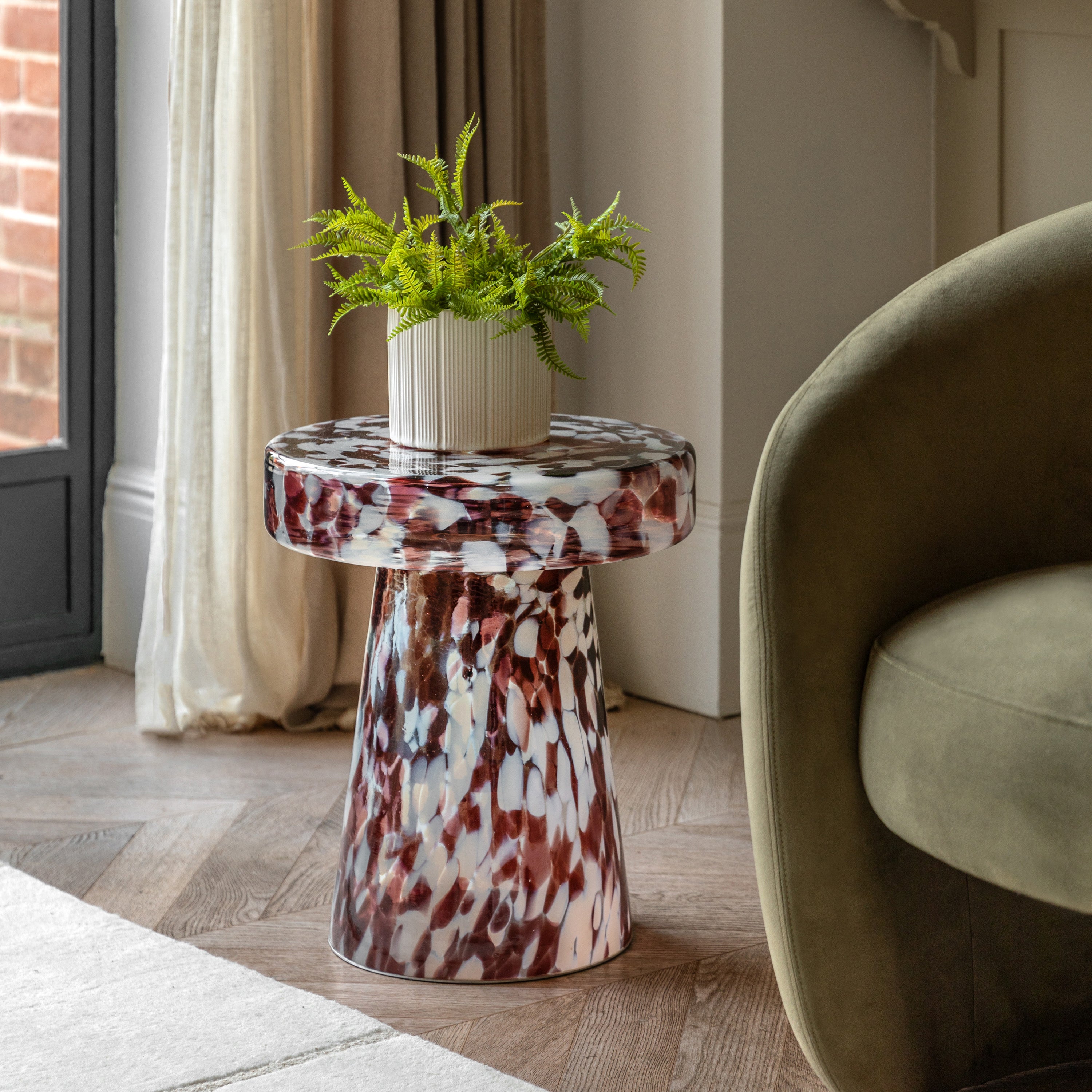 Gallery Direct Murano Side Table in Leopard