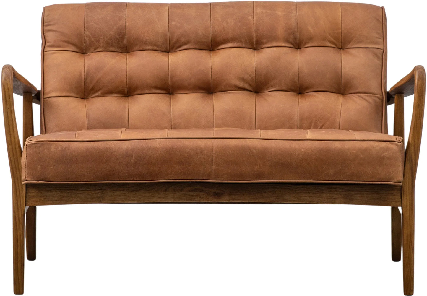 Gallery Direct Humber 2 Seater Sofa in Vintage Brown Leather