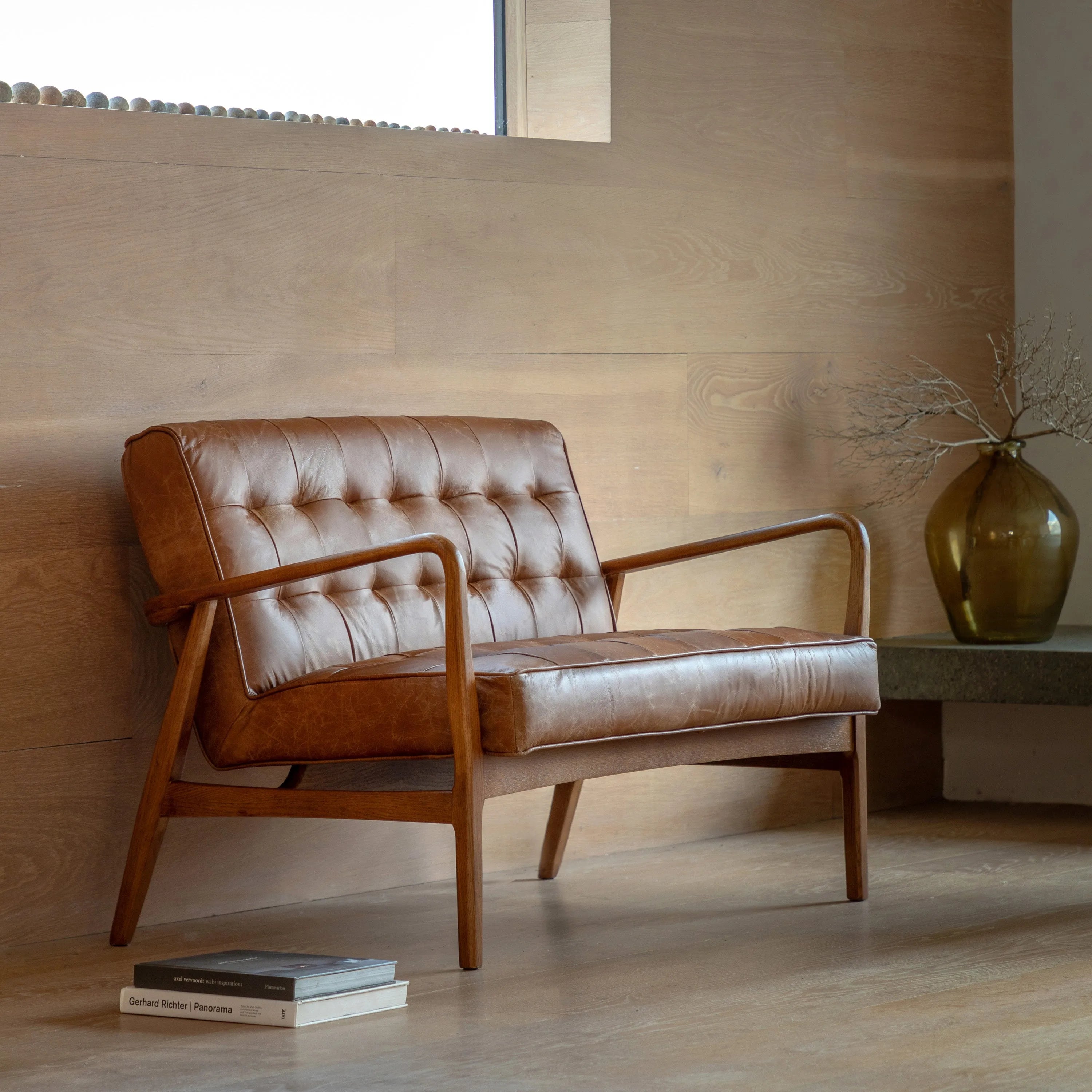 Gallery Direct Humber 2 Seater Sofa in Vintage Brown Leather