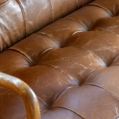 Gallery Direct Humber 2 Seater Sofa in Vintage Brown Leather