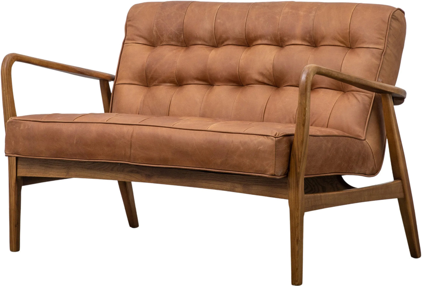 Gallery Direct Humber 2 Seater Sofa in Vintage Brown Leather