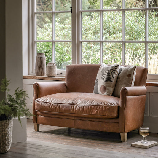Gallery Direct Mr. Paddington Sofa in Vintage Brown Leather