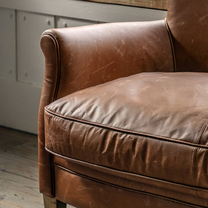 Gallery Direct Mr. Paddington Sofa in Vintage Brown Leather