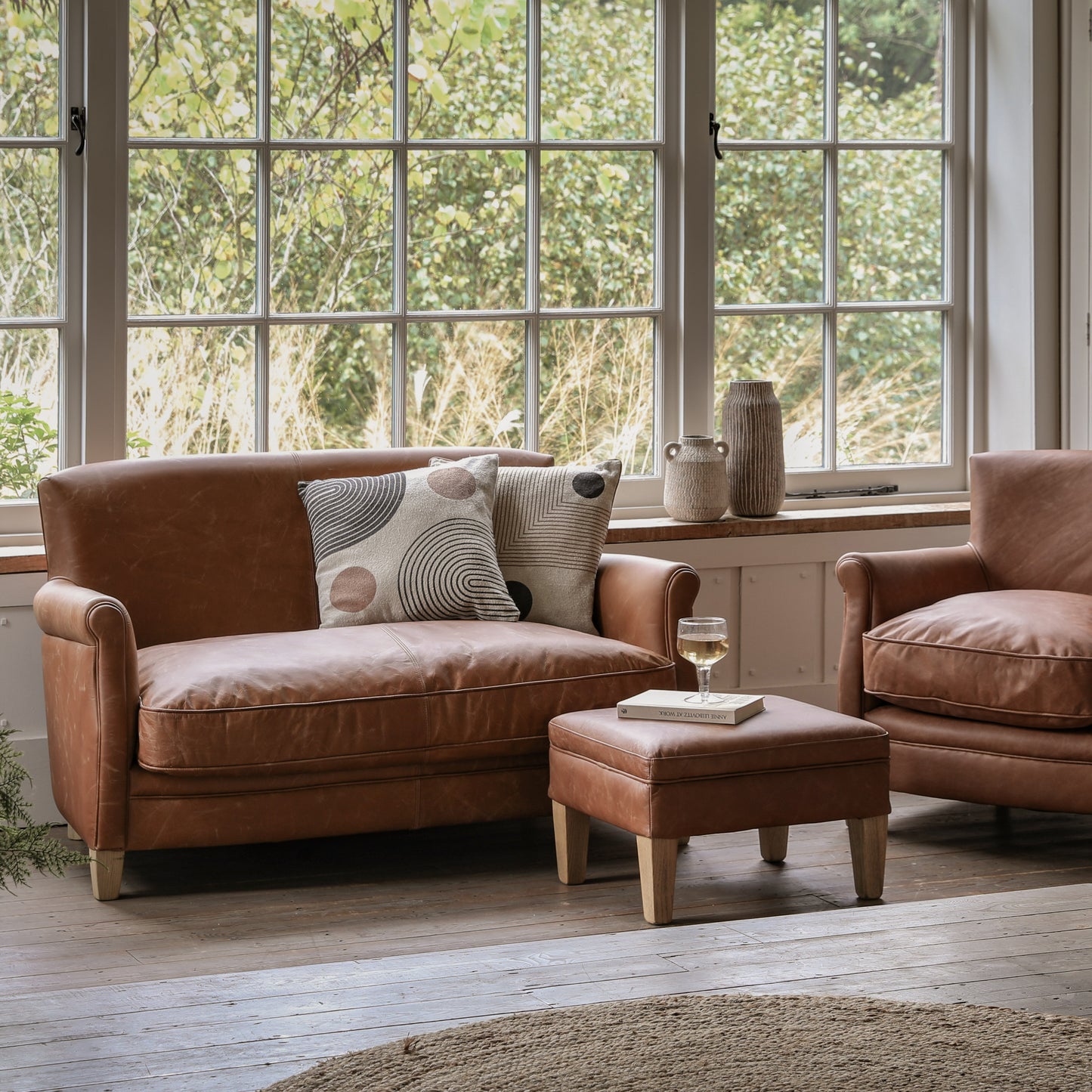 Gallery Direct Mr. Paddington Sofa in Vintage Brown Leather