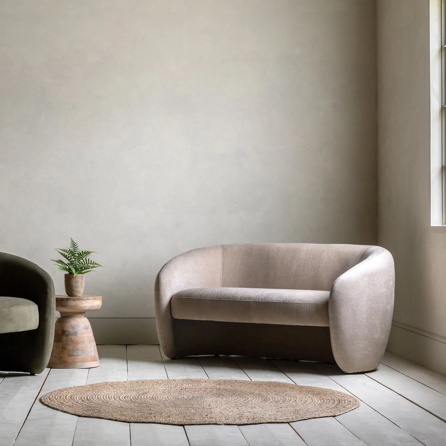 Gallery Direct Curvo 2 Seat Sofa in Cream