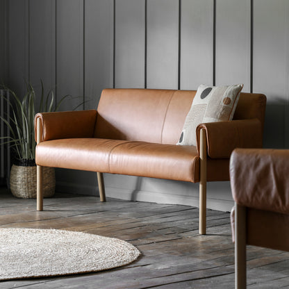 Gallery Direct Stratford 2 Seater Sofa in Brown Leather