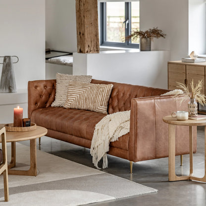 Gallery Direct Dalton 3 Seat Sofa in Antique Brown Leather