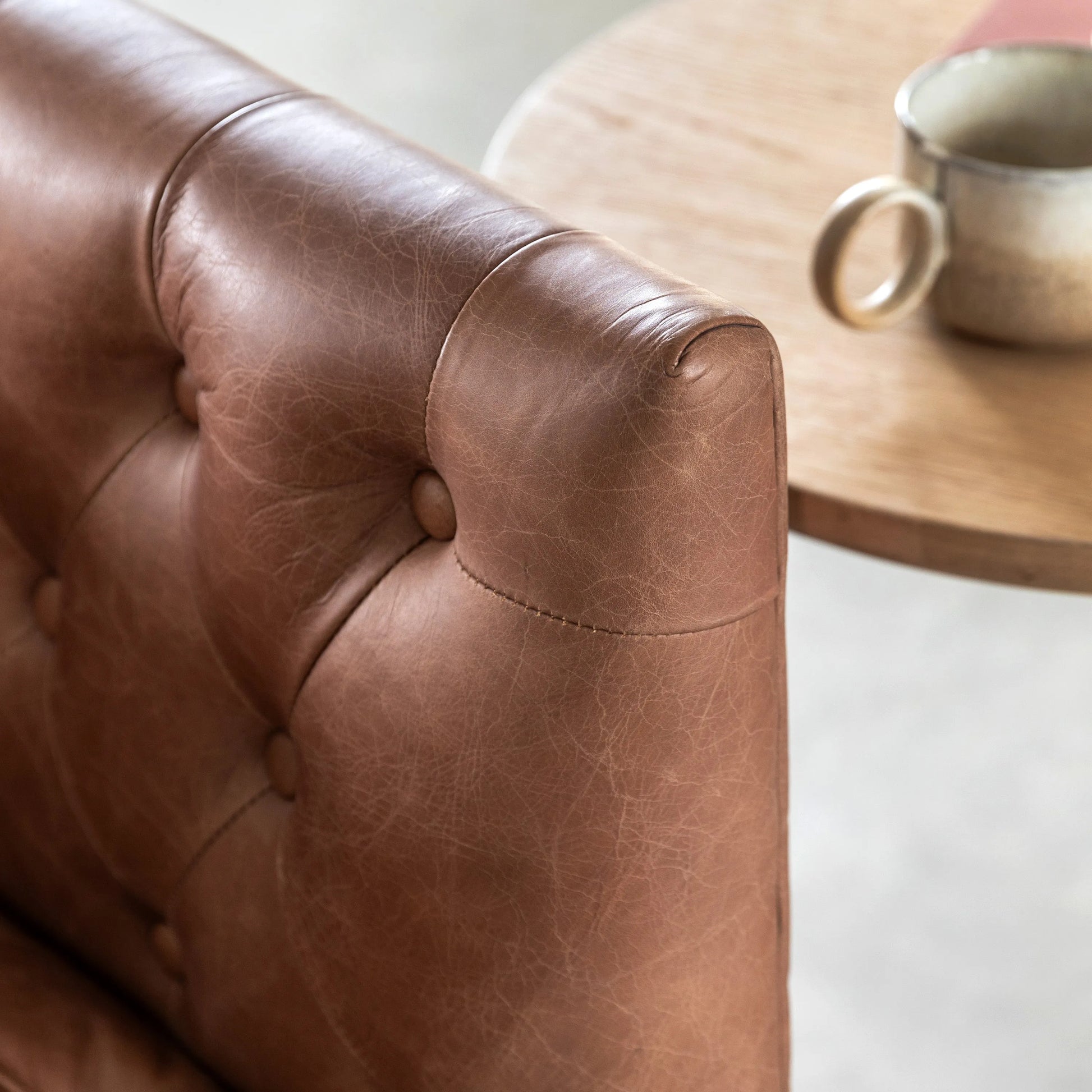 Gallery Direct Dalton 3 Seat Sofa in Antique Brown Leather