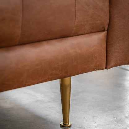 Gallery Direct Dalton 3 Seat Sofa in Antique Brown Leather