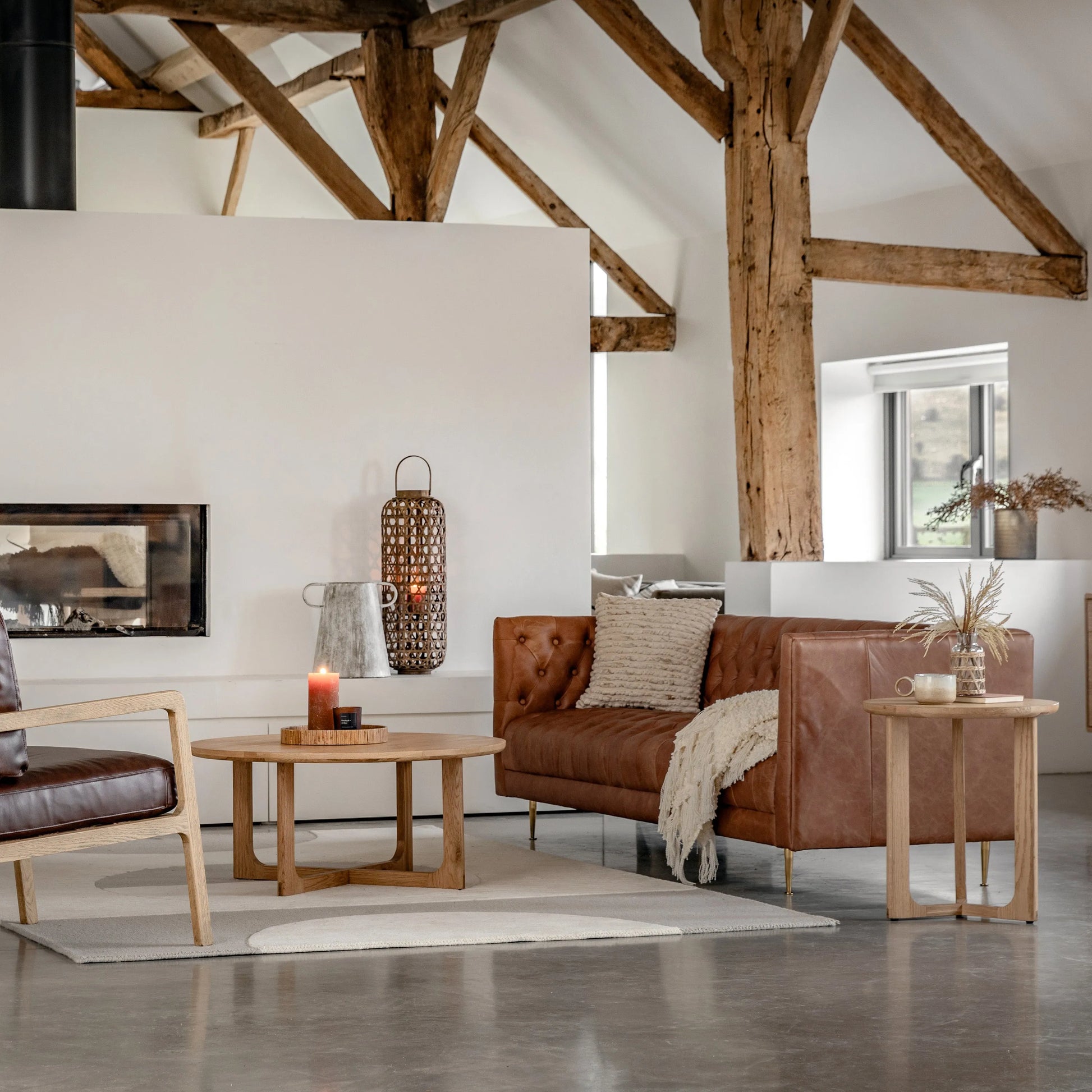 Gallery Direct Dalton 3 Seat Sofa in Antique Brown Leather