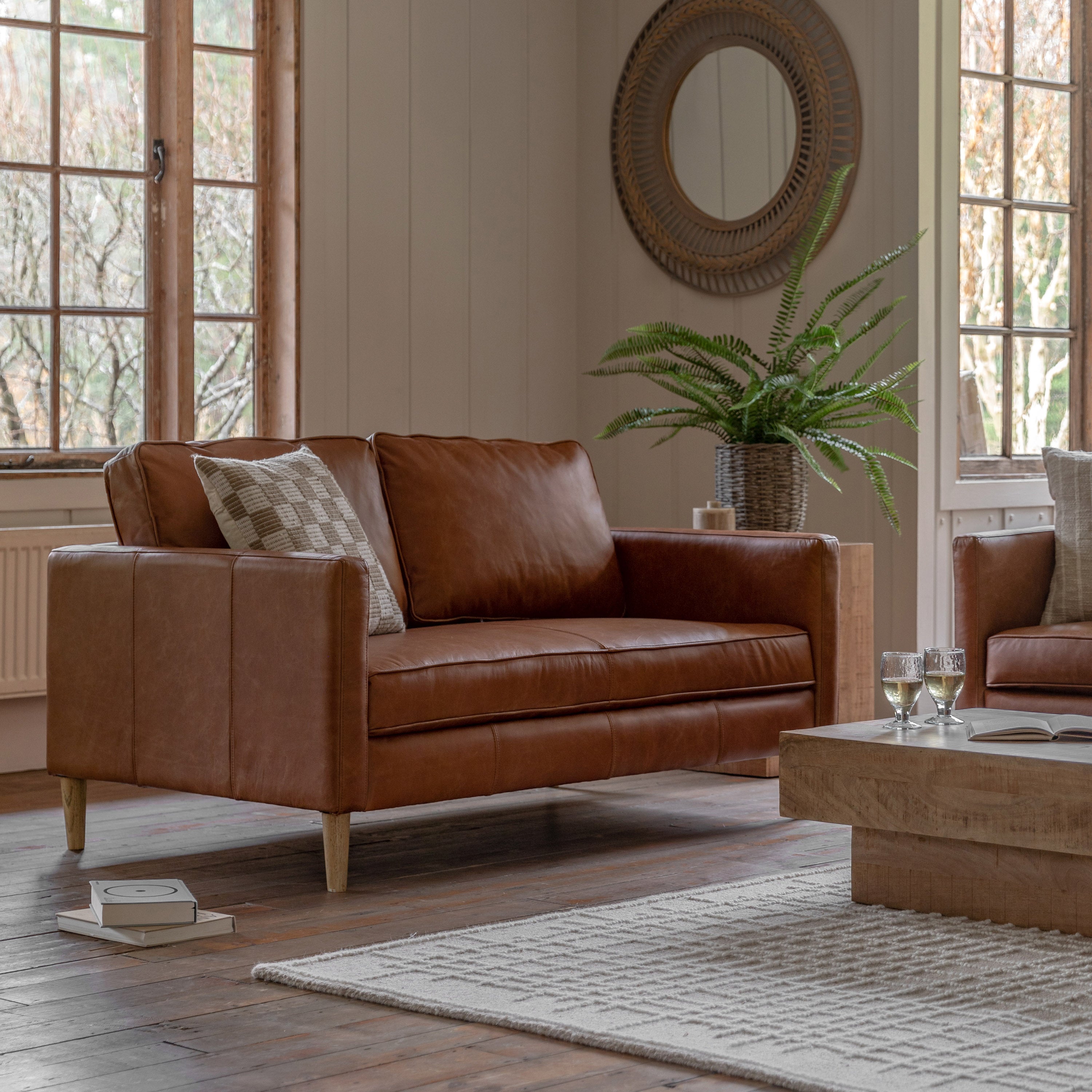 Gallery Direct Osborne 2 Seat Sofa In Vintage Brown