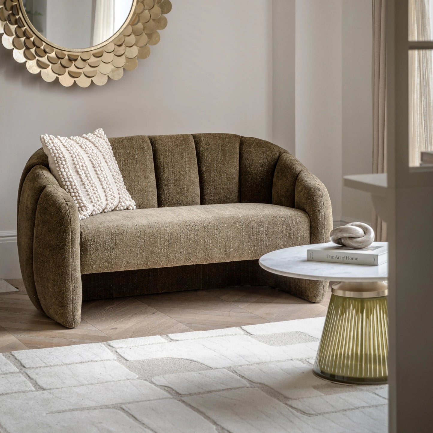Gallery Direct Atella 2 Seater Sofa in Moss Green