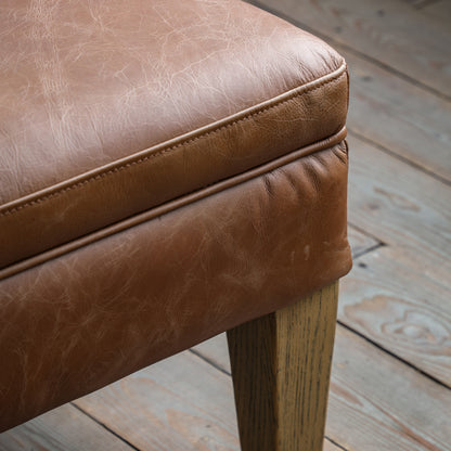 Gallery Direct Mr. Paddington Stool in Vintage Brown Leather