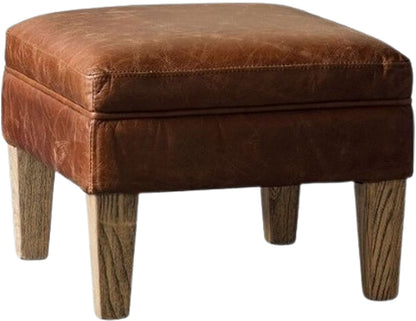 Gallery Direct Mr. Paddington Stool in Vintage Brown Leather