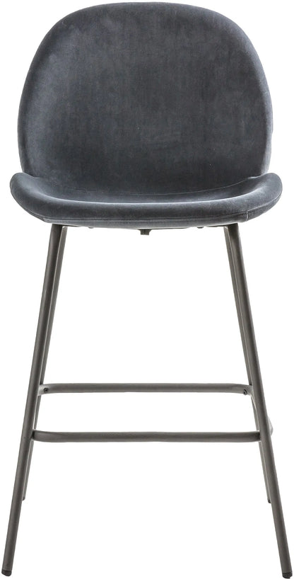 Gallery Direct Pair of Flanagan Stools in Dark Grey Velvet