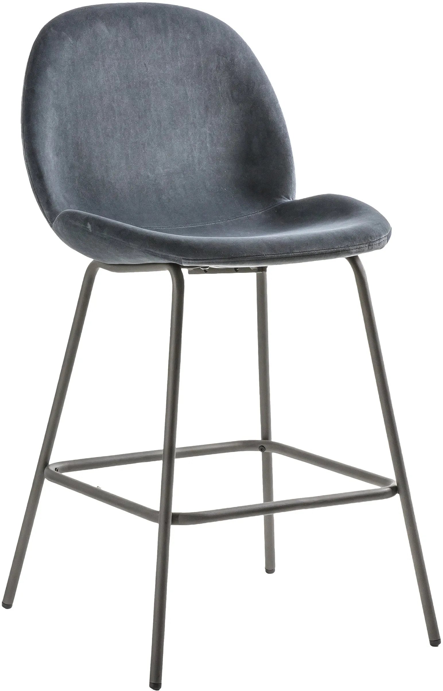 Gallery Direct Pair of Flanagan Stools in Dark Grey Velvet
