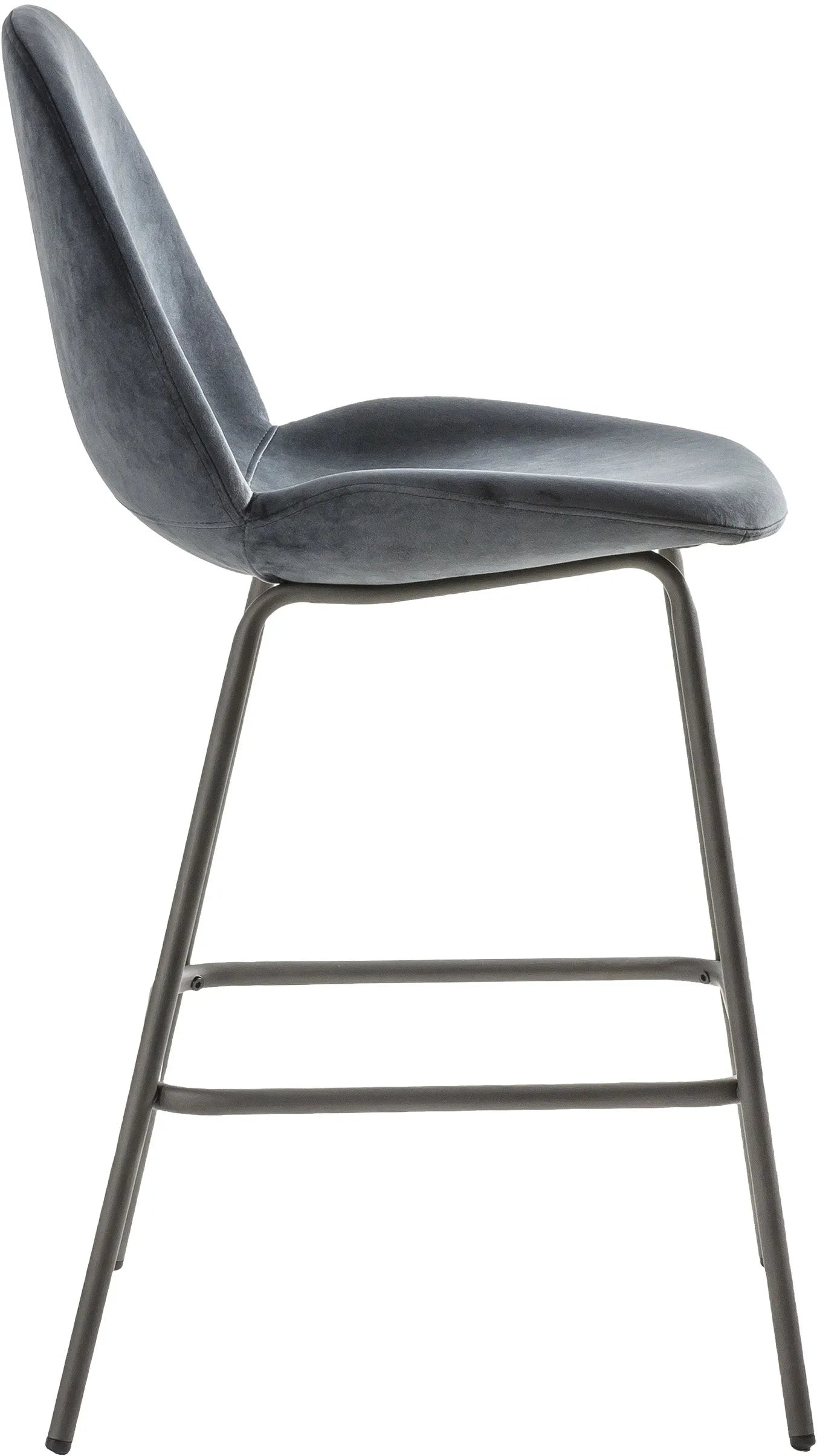 Gallery Direct Pair of Flanagan Stools in Dark Grey Velvet