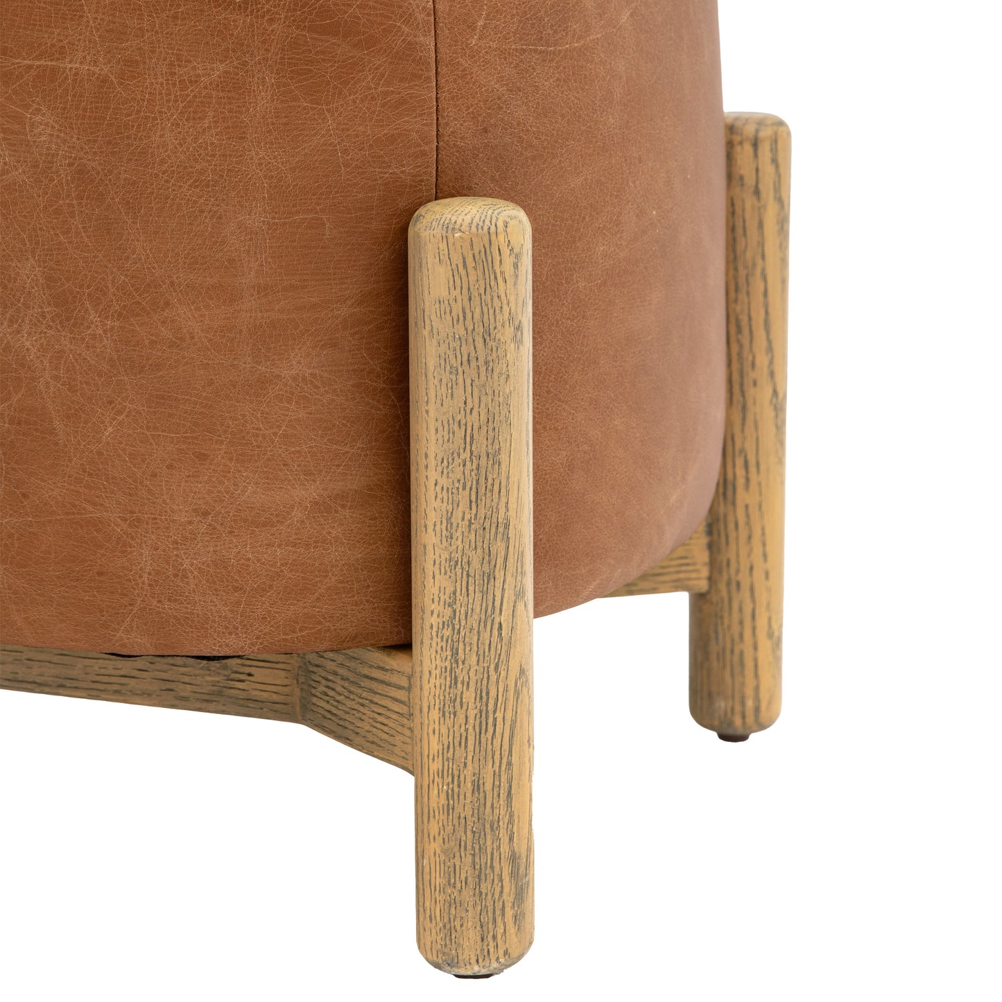 Gallery Direct Tindon Footstool in Vintage Brown Leather