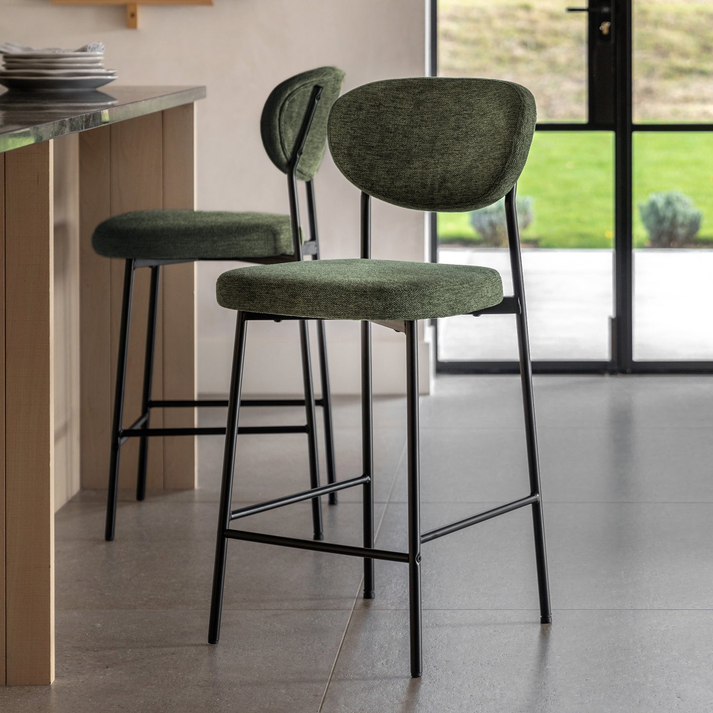 Gallery Direct pair of Oppo Stools in Green
