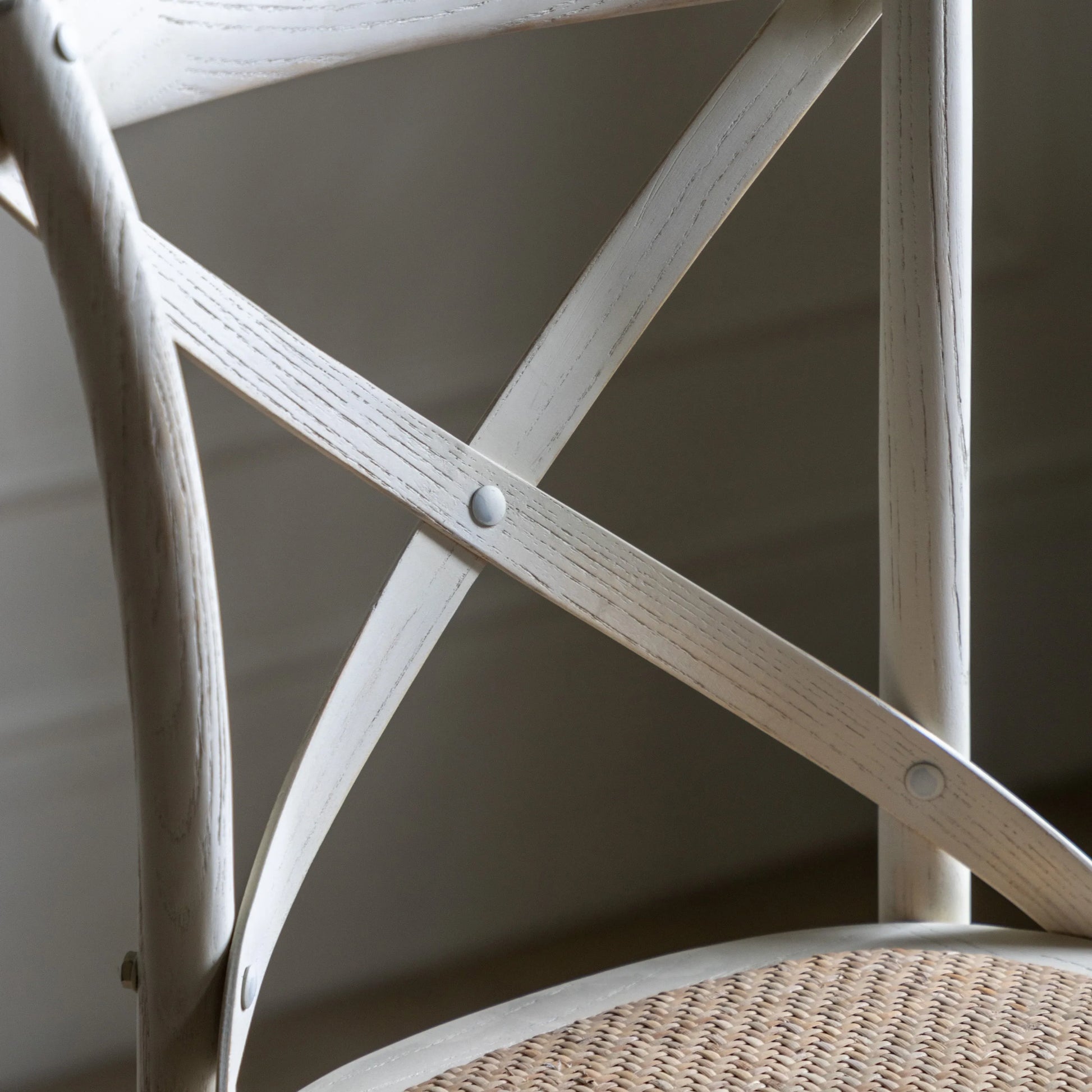 Gallery Direct Cafe Pair of Stools in White Rattan