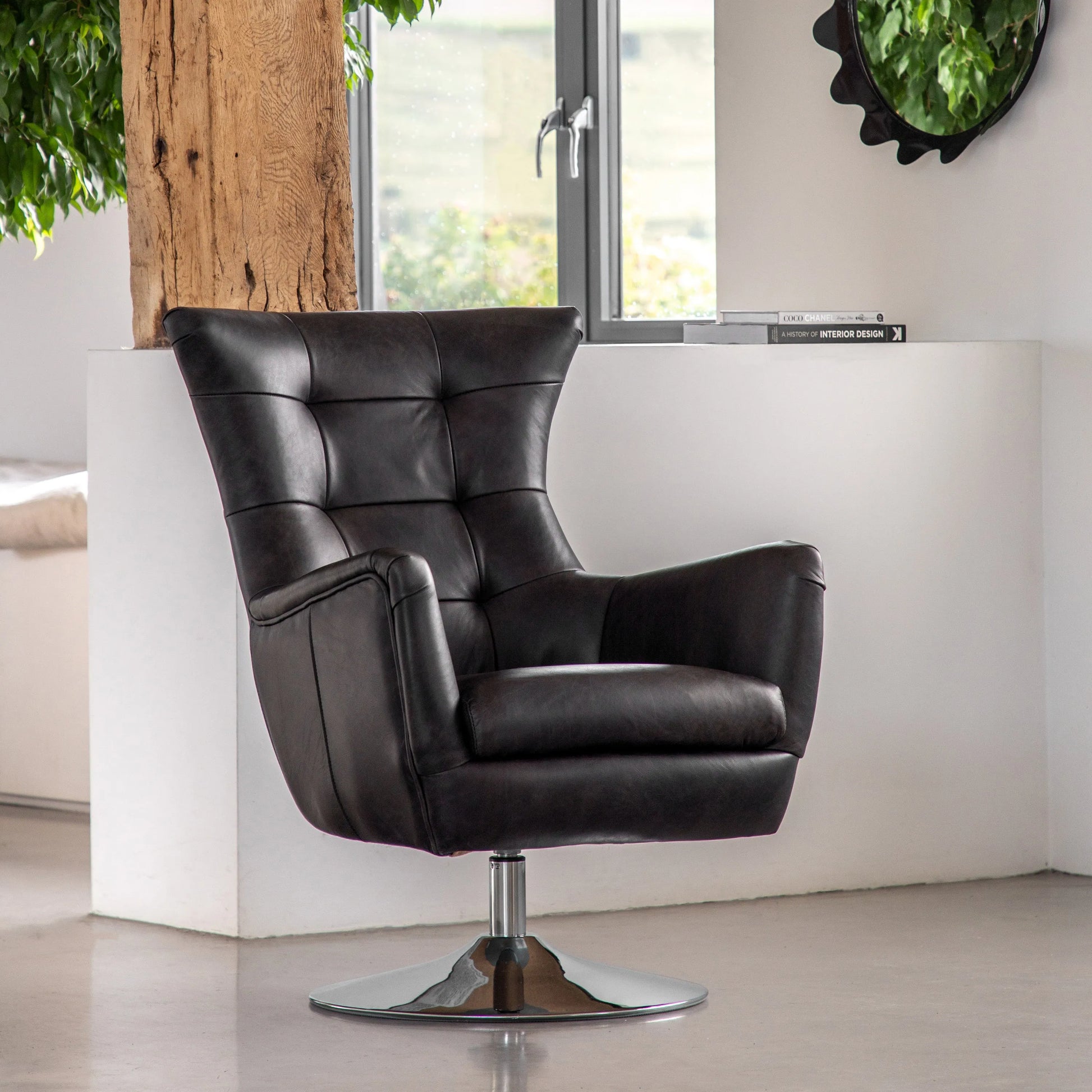 Gallery Direct Bristol Swivel Chair in Antique Ebony