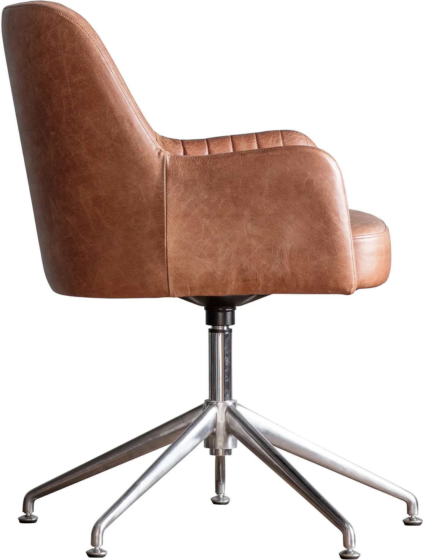 Gallery Direct Curie Swivel Chair in Vintage Brown Leather