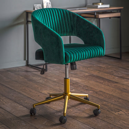 Gallery Direct Murray Swivel Chair Green Velvet