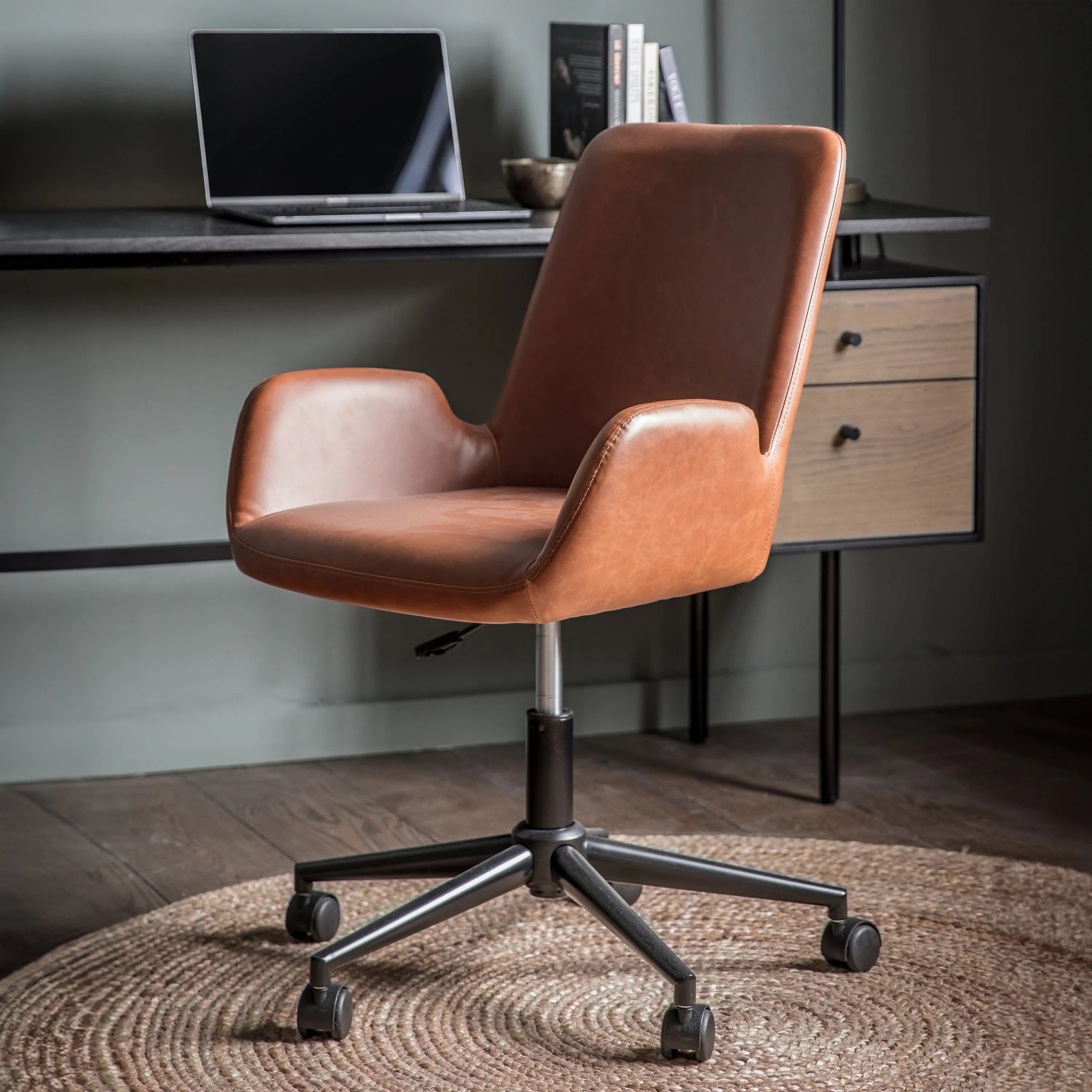Gallery Direct Faraday Swivel Chair in Brown