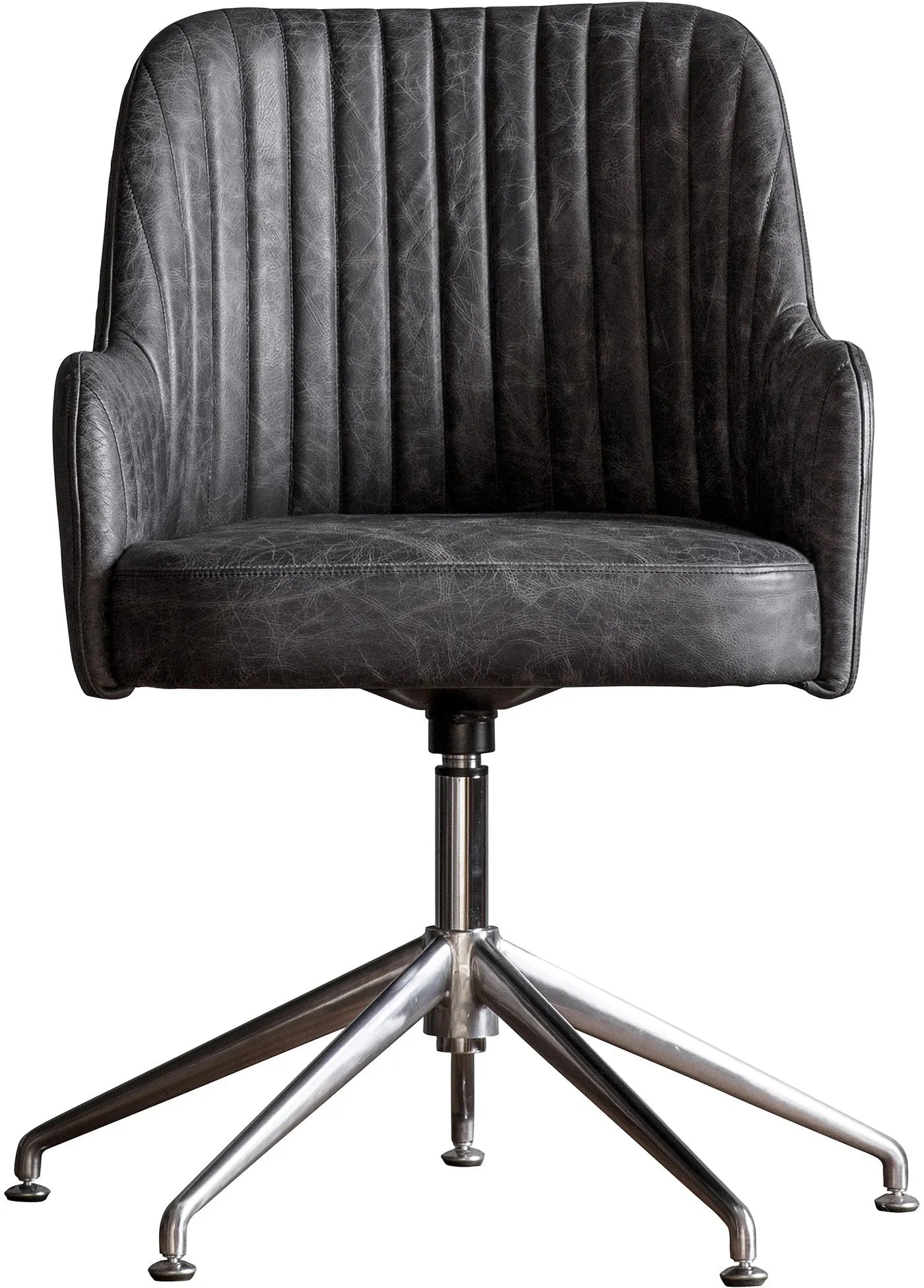 Gallery Direct Curie Swivel Chair in Antique Ebony Leather