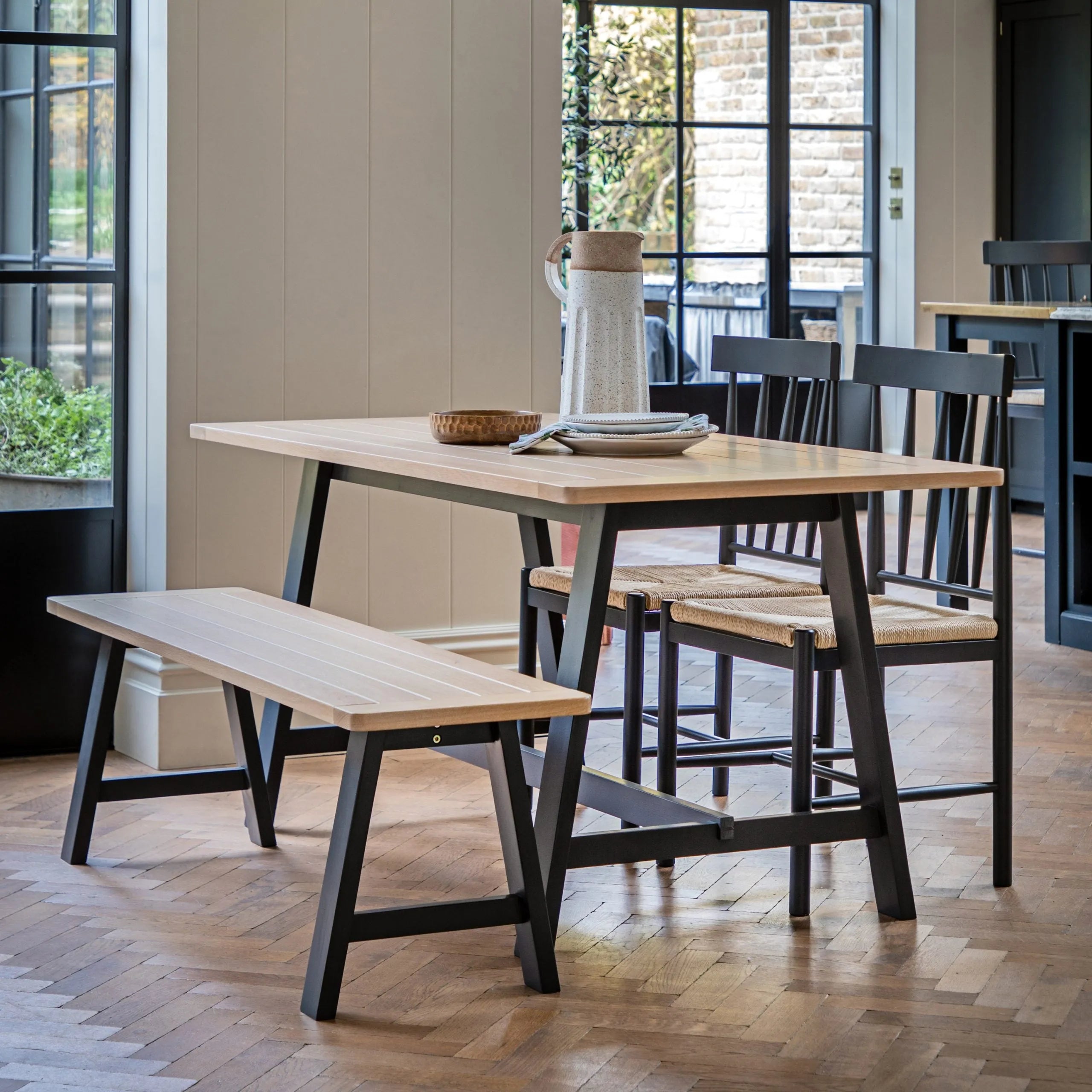 Gallery Direct Eton Meteor Trestle Table | Shackletons