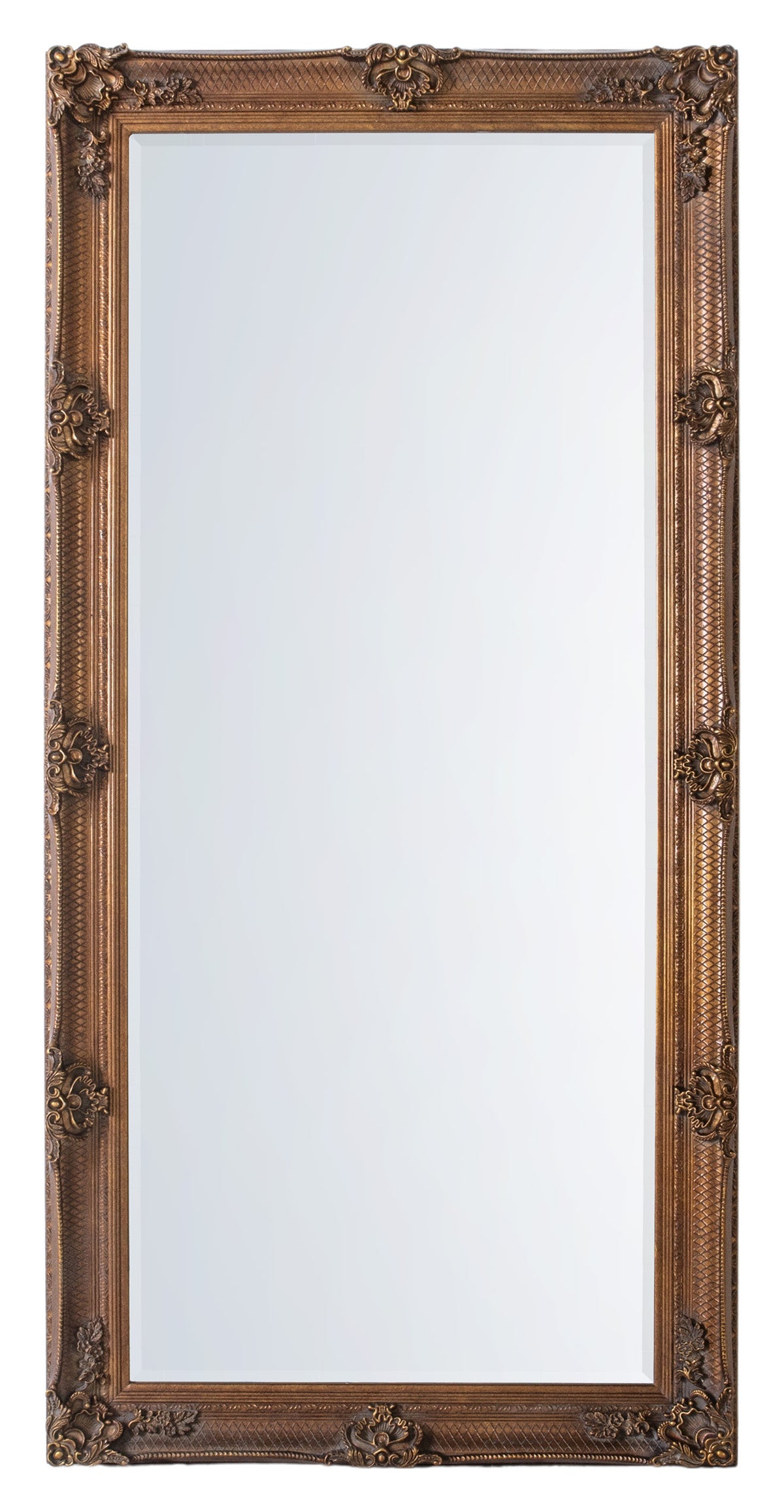 Gallery Direct Abbey Leaner Mirror Gold, complete product view