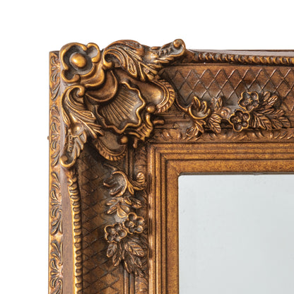 Gallery Direct Abbey Leaner Mirror Gold, close-up of the mirror and frame details