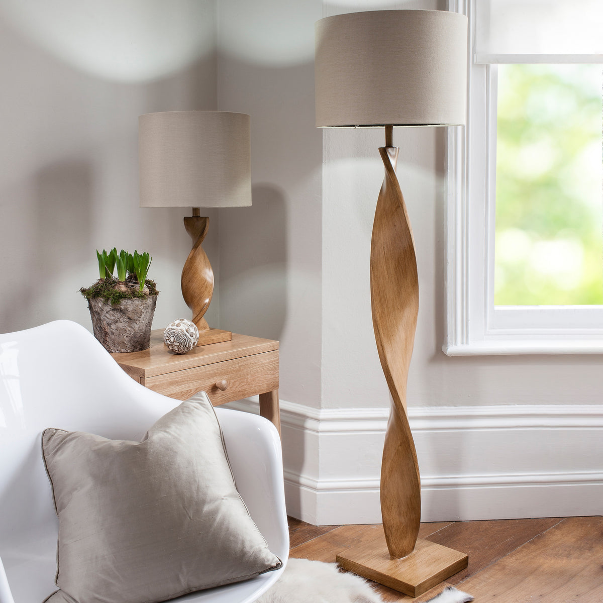 Gallery Direct Abia Floor Lamp, styled in a room setting