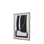 Abstract Noir et Blanc Framed Artwork for Gallery Direct sits within a natural light wood frame